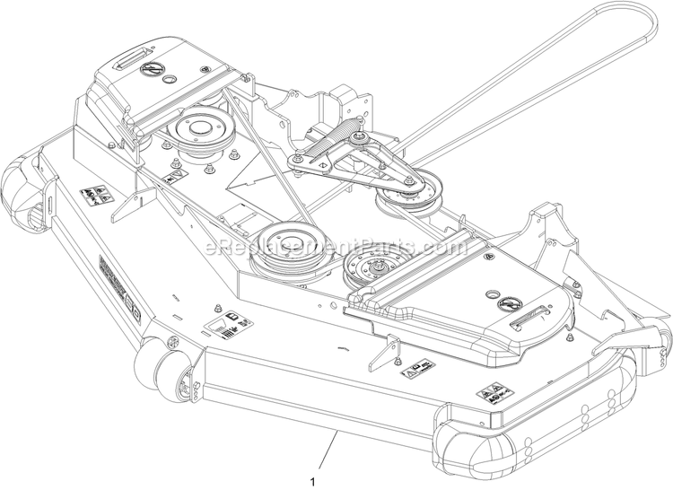 Complete Deck Assembly Diagram and Parts List for LZX940EKC60RT0 (316000000-399999999)(2016) Exmark Lawn Mower