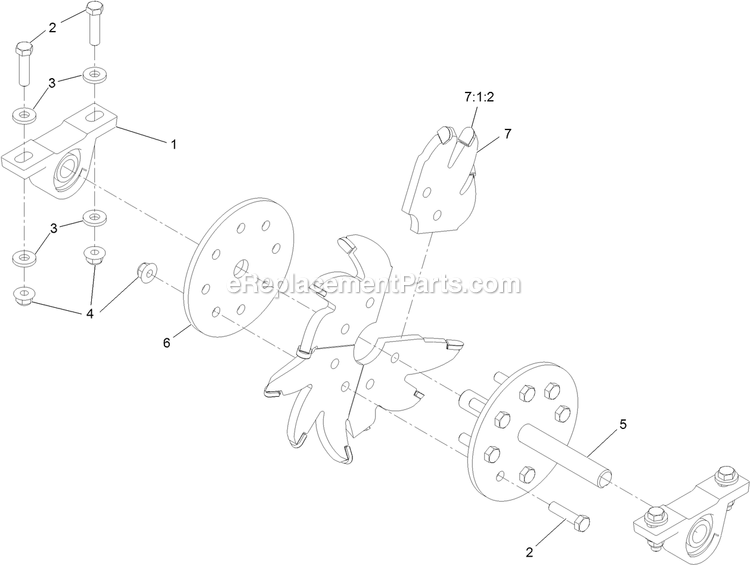 Cutter Wheel Assembly Diagram and Parts List for SG200HN (312000000-312999999)(2012) Exmark Lawn Tractor Accessories