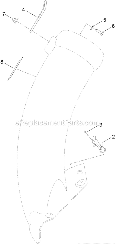 Chute Assembly (2) Diagram and Parts List for 116-9415 (313000000-313999999)(2013) Exmark Lawn Tractor Accessories