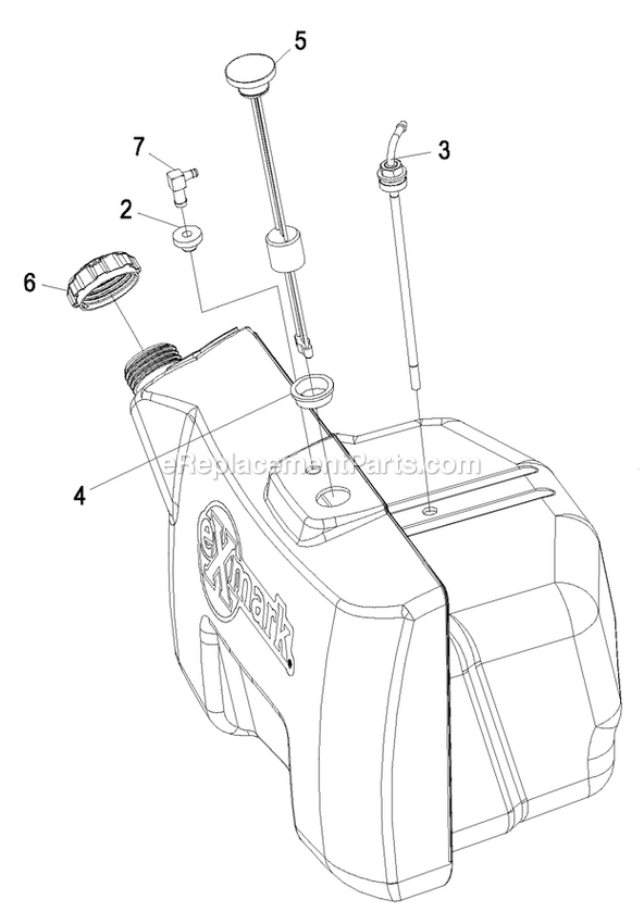 Fuel Tank Assembly (1) Diagram and Parts List for VT24KAS484 (850000-919999)(2010) Exmark Lawn Mower