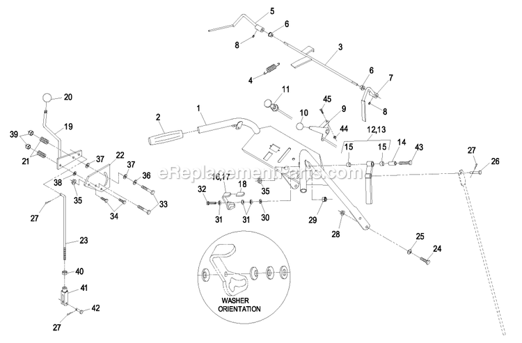 Pistol Grip Handles And Controls Diagram and Parts List for TT20KC (440000-509999)(2004) Exmark Lawn Mower