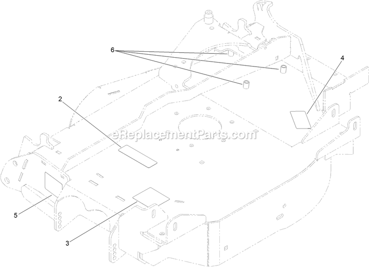 Left Hand Wing Deck With Decals Assembly Diagram and Parts List for LZX980EKC96RW0 (411294212-999999999)(2022) Exmark Lawn Mower
