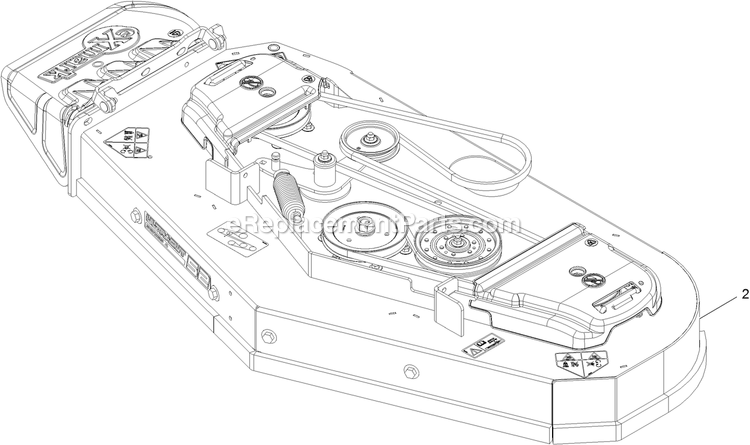 Complete Deck Assembly Diagram and Parts List for VTS740PKC52400 (402082300-404314158)(2018) Exmark Lawn Mower