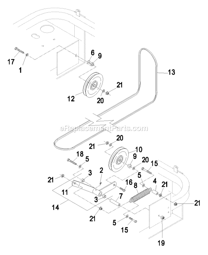 Engine Deck Group (1) Diagram and Parts List for LZ25KA604 (320000-369999)(2002) Exmark Lawn Mower