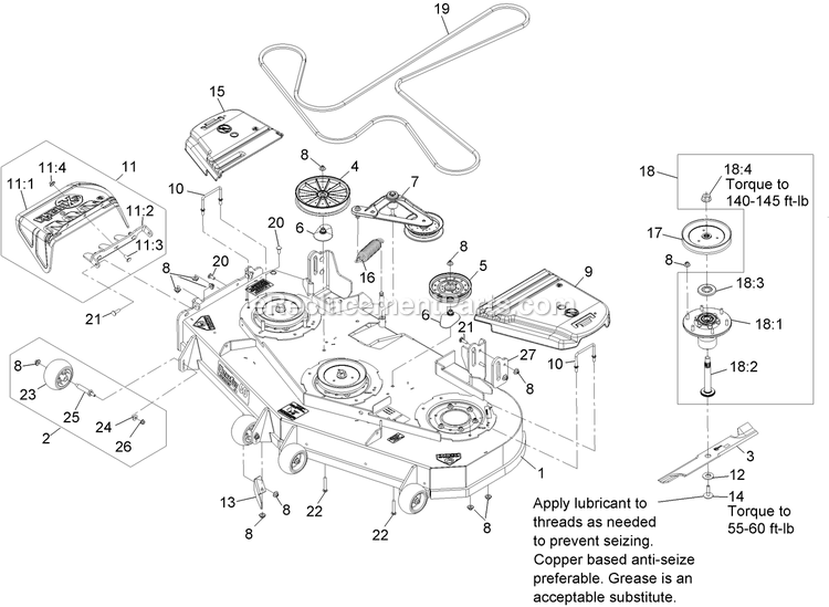Deck Group (3) Diagram and Parts List for LZA20KAS484 (850000-919999)(2010) Exmark Lawn Mower