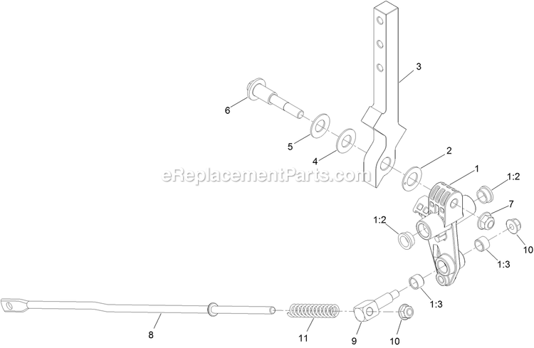 Lh Motion Control Assembly Diagram and Parts List for RAS720GKC52300 (400000000-402082299)(2017) Exmark Lawn Mower