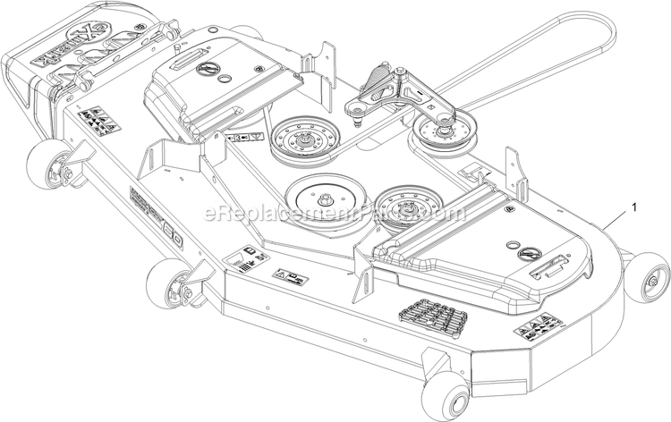 Complete Deck Assembly Diagram and Parts List for RAS730GKA603A3 (411294212-999999999)(2022) Exmark Lawn Mower