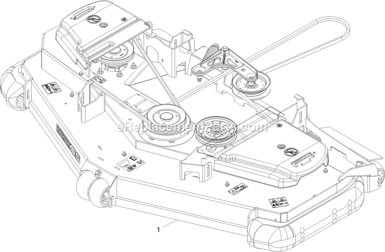 Complete Deck Assembly Diagram and Parts List for PNS740GKC60RA3 (316000000-399999999)(2016) Exmark Lawn Mower