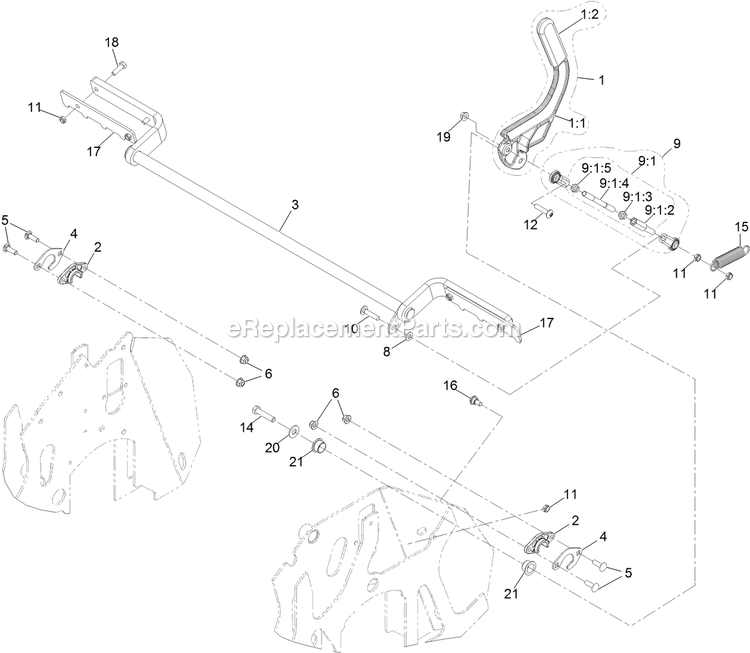 Park Brake Assembly Diagram and Parts List for STS651GKA48400 (404314159-406294344)(2019) Exmark Lawn Mower