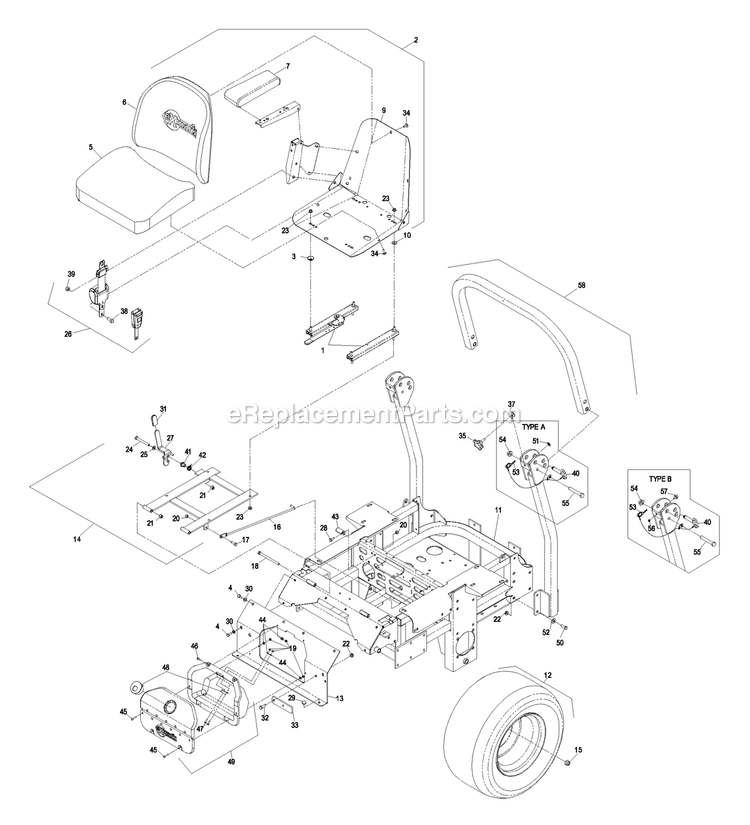 Mainframe Group Diagram and Parts List for LZ30KC665 (600000-669999)(2006) Exmark Lawn Mower