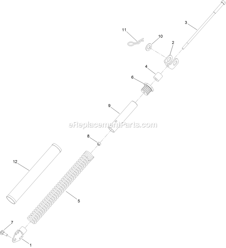 Spring Lift Assist Assembly Diagram and Parts List for NVS640CKC42000 (315000000-315999999)(2015) Exmark Lawn Mower