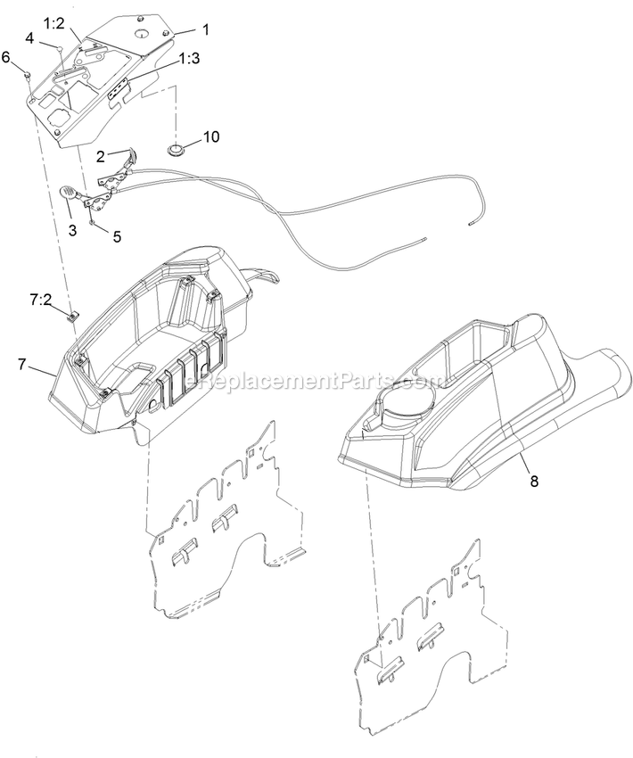 Control Assembly Diagram and Parts List for LZE600KA484 (312000000-312999999)(2012) Exmark Lawn Mower