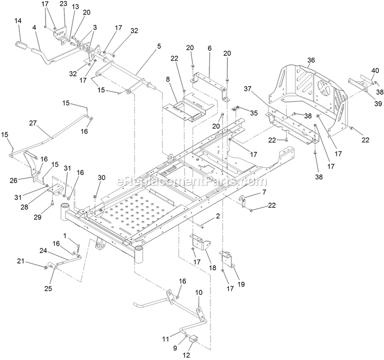 Deck Lift Assembly Diagram and Parts List for QTS708GEM42200 (316000000-399999999)(2016) Exmark Lawn Mower