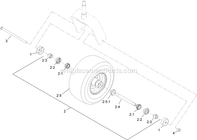 Wheel And Tire Assembly Diagram and Parts List for LZDS902K605 (313000000-313999999)(2013) Exmark Lawn Mower