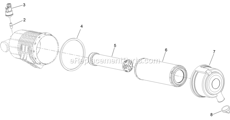 Air Cleaner Assembly Diagram and Parts List for LZS80TDYM604W0 (406294345-408644345)(2020) Exmark Lawn Mower