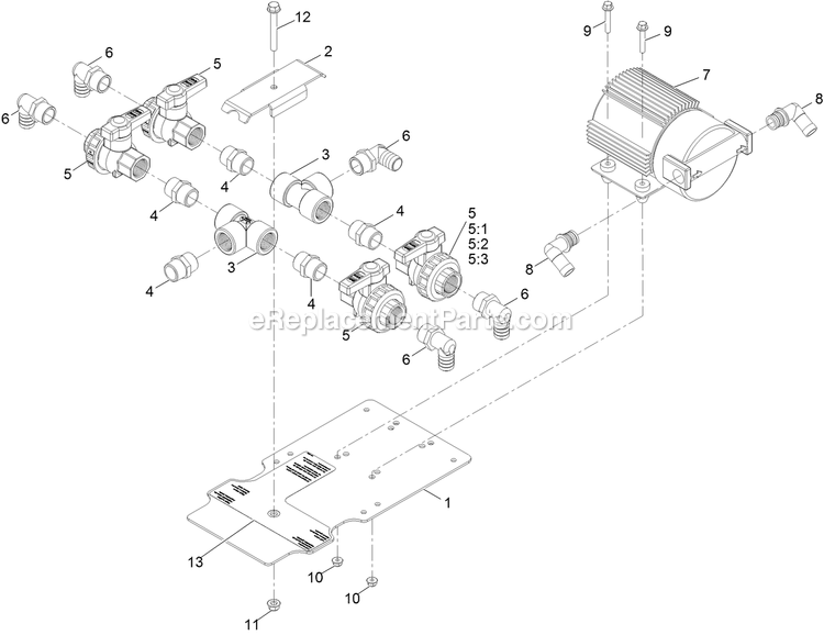 Liquid Valve Assembly Diagram and Parts List for 34227 400000000-999999999 Exmark Sprayer