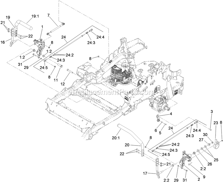 Motion Control Assembly Diagram and Parts List for LZE27KC604 (920000-999999)(2011) Exmark Lawn Mower