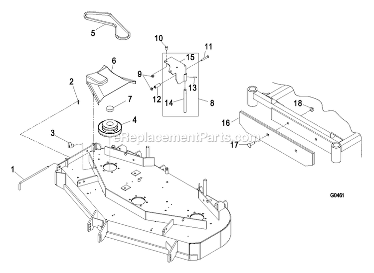 Deck Components And Front Weights (1) Diagram and Parts List for LCTUV52 (600000-669999)(2006) Exmark Lawn Tractor Accessories