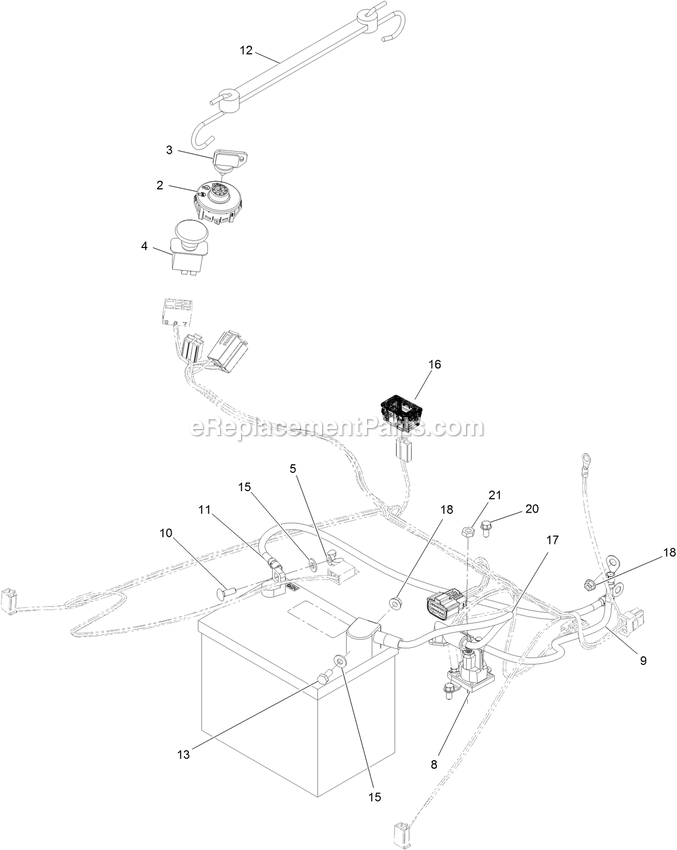 Electrical Assembly Diagram and Parts List for QTS725GKC50200 (315000000-315999999)(2015) Exmark Lawn Mower