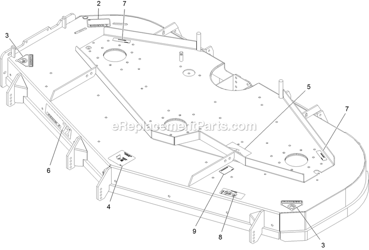 Deck With Decals Assembly (1) Diagram and Parts List for LZDS902K725 (313000000-313999999)(2013) Exmark Lawn Mower