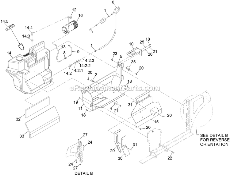 Fuel Assembly Diagram and Parts List for NVS730AKC48000 (315000000-315999999)(2015) Exmark Lawn Mower