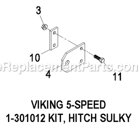 Sulky Hitch Kit Viking 5-Speed Diagram and Parts List for RS52SSW (600000-669999)(2006) Exmark Lawn Tractor Accessories