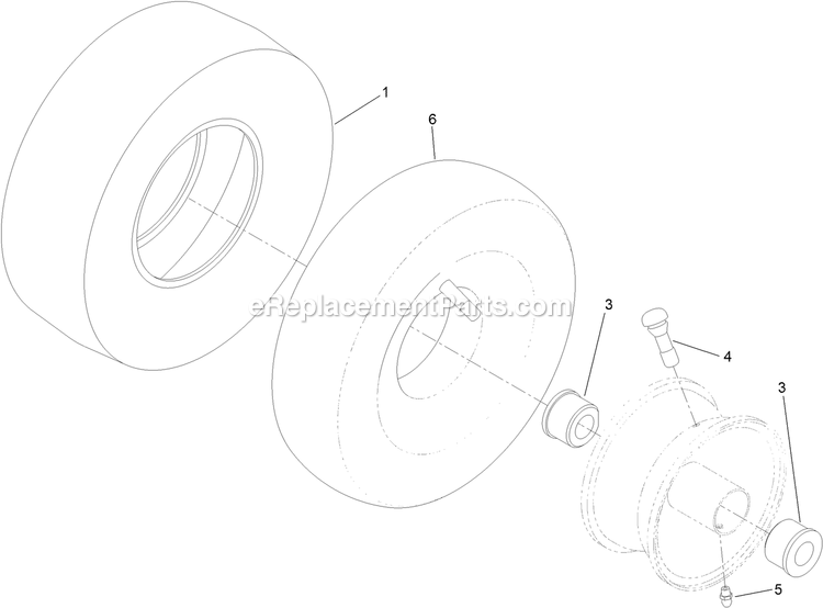 Caster Wheel Assembly Diagram and Parts List for QTS452CEM34200 (316000000-399999999)(2016) Exmark Lawn Mower