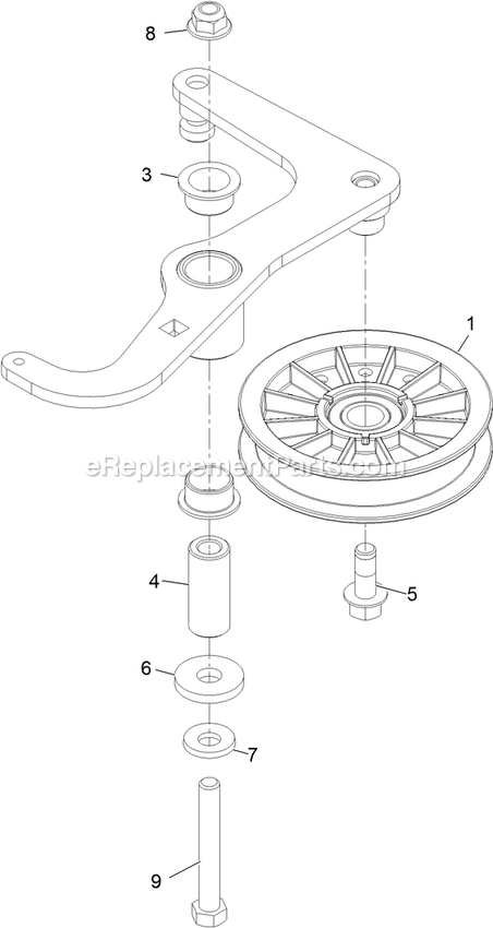 Pump Idler Assembly Diagram and Parts List for TTS541CKA48300 (316000000-399999999)(2016) Exmark Lawn Mower