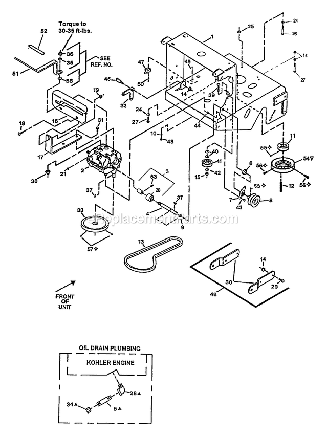 Engine Deck Group (2) Diagram and Parts List for M4815KA (370000-439999)(2003) Exmark Lawn Mower
