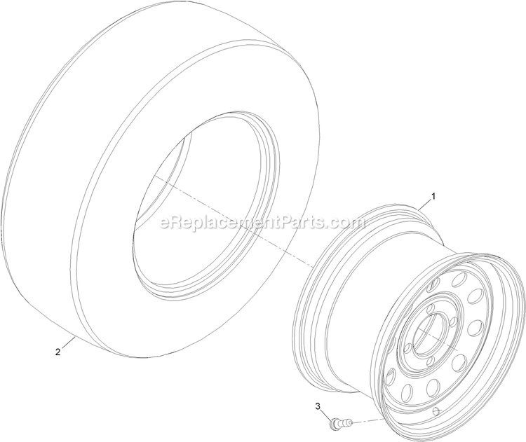Wheel And Tire Assembly (1) Diagram and Parts List for LZE24KA524 (920000-999999)(2011) Exmark Lawn Mower