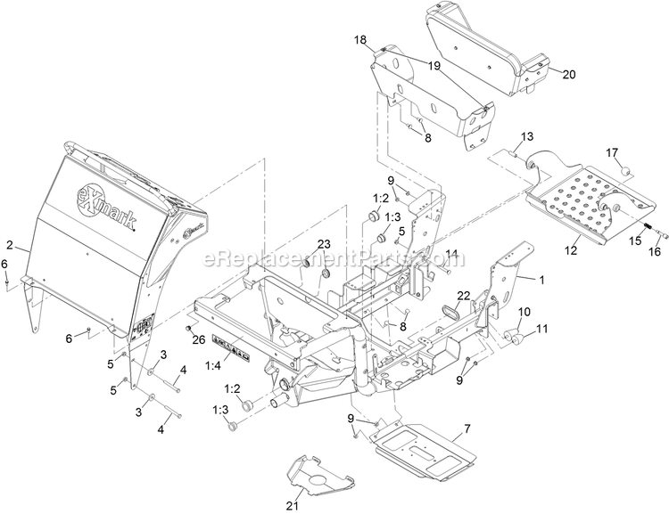 Frame Assembly Diagram and Parts List for SSS270CSB00000 (315000000-315999999)(2015) Exmark Sprayer