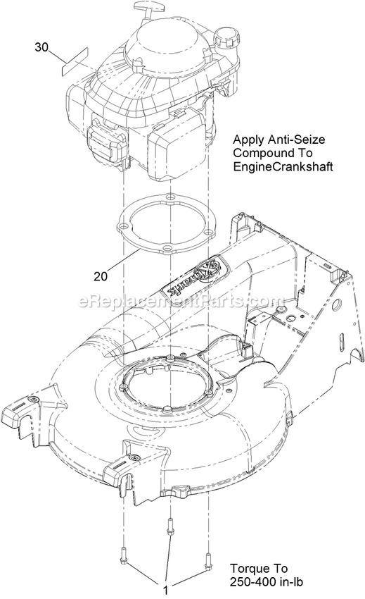 Engine Assembly Diagram and Parts List for ECSHN21 (920000-999999)(2011) Exmark Lawn Mower