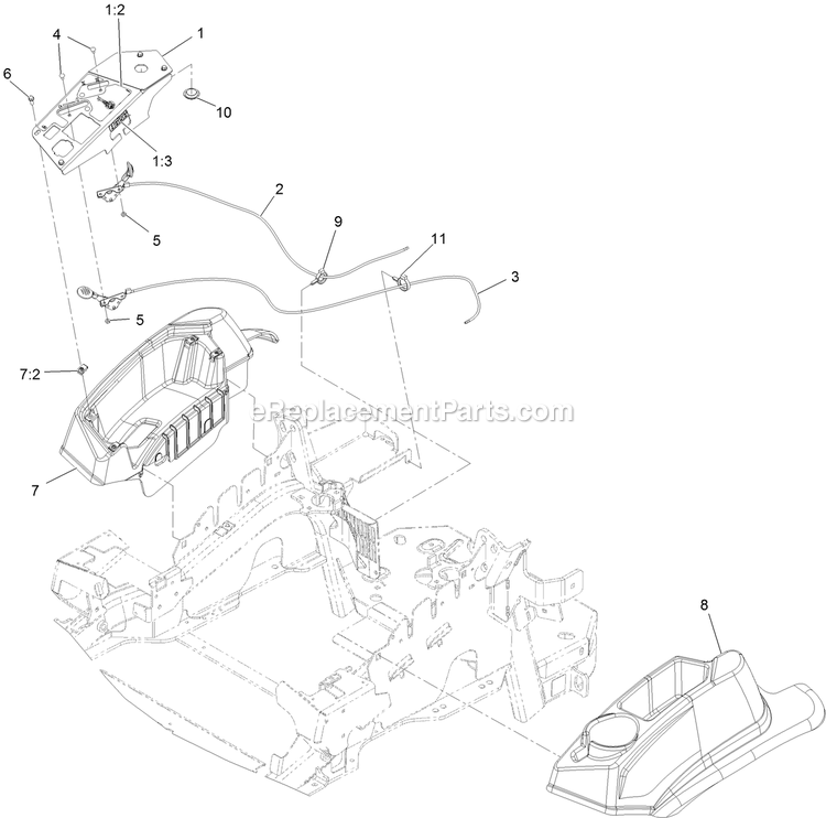 Control Assembly Diagram and Parts List for LZE742GKC604A3 (316000000-399999999)(2016) Exmark Lawn Mower