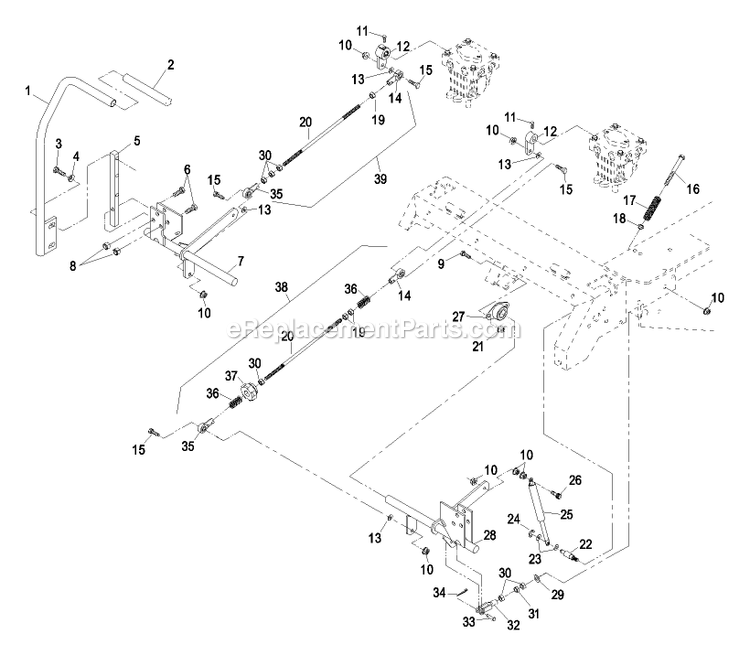 Motion Control Group Diagram and Parts List for LCT4818BV (510000-599999)(2005) Exmark Lawn Mower