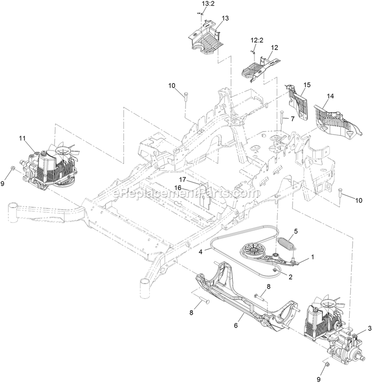 Hydraulic Assembly Diagram and Parts List for LZX801GKA60600 (315000000-315999999)(2015) Exmark Lawn Mower