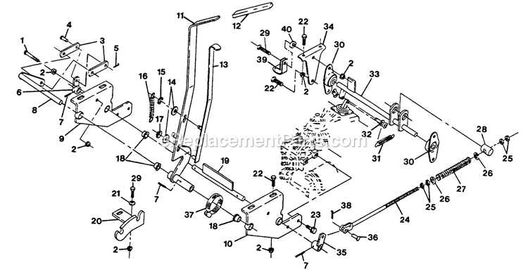 Parking Brake Diagram and Parts List for TR-20KC (102000-114999)(1995) Exmark Lawn Mower