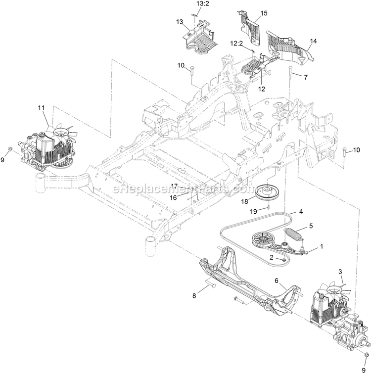 Hydraulic Assembly Diagram and Parts List for LZE751GKA72RA1 (404314159-406294344)(2019) Exmark Lawn Mower