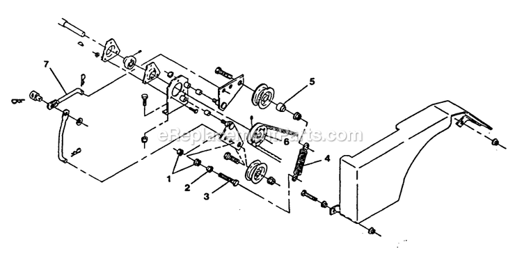 Posi-Trac Drive Pulley Diagram and Parts List for V32-85B-5 (70000-79999)(1992) Exmark Lawn Mower