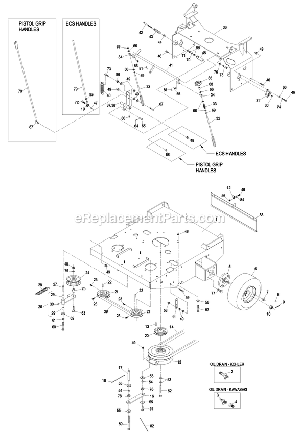 Engine Deck Group (2) Diagram and Parts List for TT20KC (440000-509999)(2004) Exmark Lawn Mower