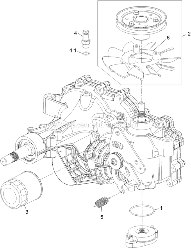 Lh And Rh Transaxle Assembly Diagram and Parts List for SAR481KA30 (312000000-312999999)(2012) Exmark Aerator