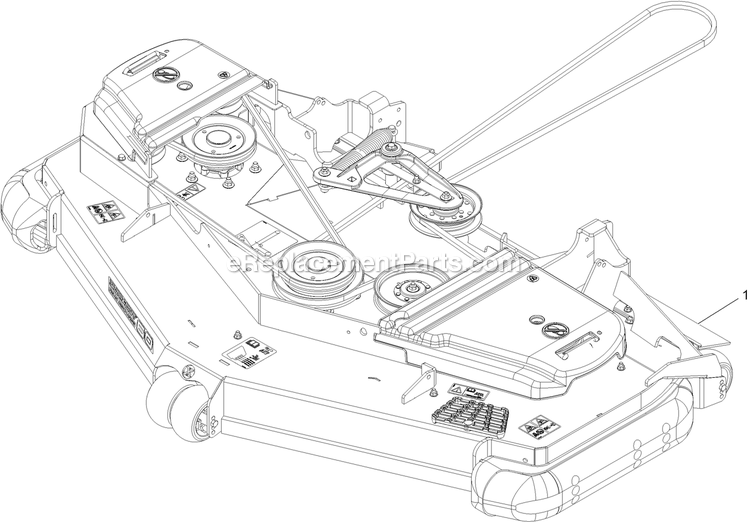Complete Deck Assembly Diagram and Parts List for LZE751GKA60RA1 (402082300-404314158)(2018) Exmark Lawn Mower