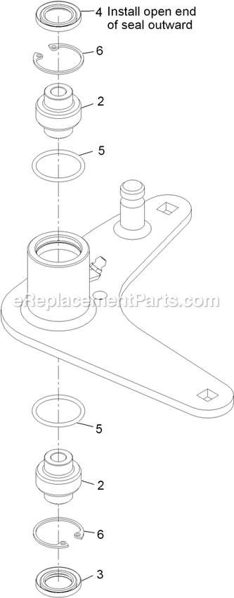 Idler Arm Assembly Diagram and Parts List for VTX651KA484 (313000000-313999999)(2013) Exmark Lawn Mower