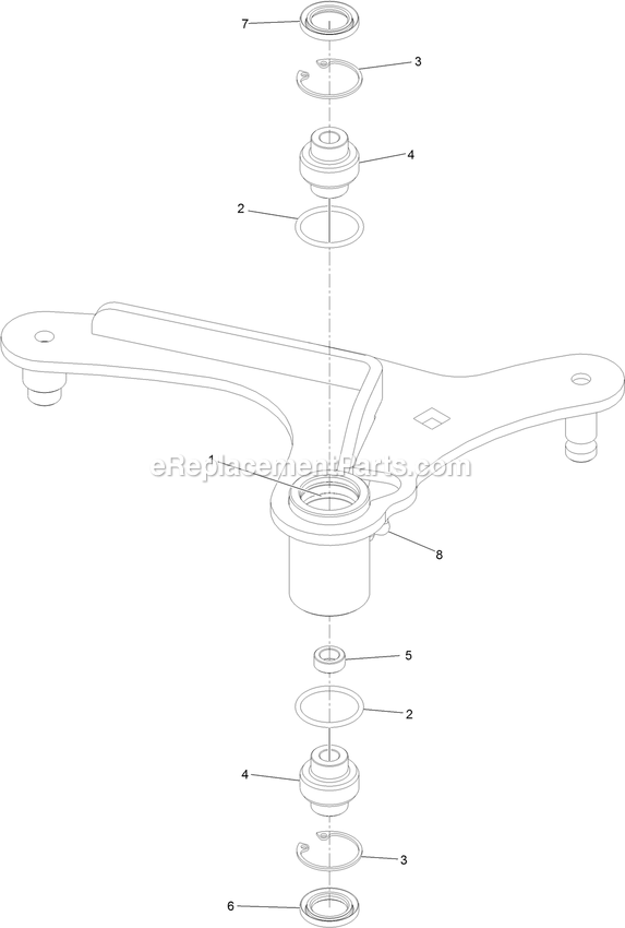 Idler Arm Assembly (2) Diagram and Parts List for STS651GKA48400 (406294345-408644345)(2020) Exmark Lawn Mower