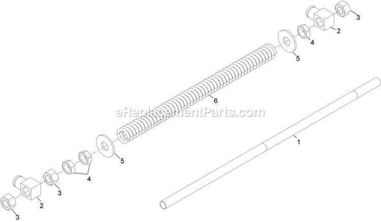 Front Frame Spring Assembly Diagram and Parts List for LZDS902K605 (313000000-313999999)(2013) Exmark Lawn Mower