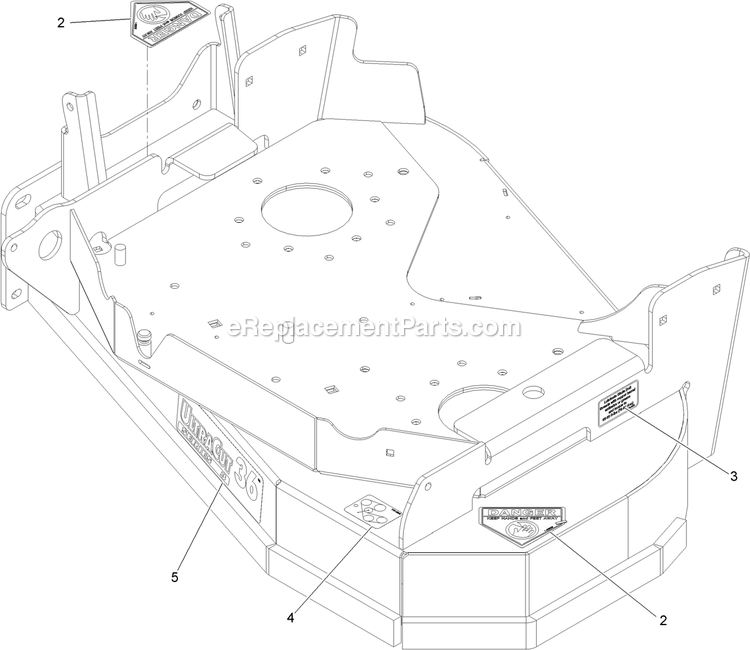 Deck With Decals Assembly Diagram and Parts List for VT18KA363 (920000-999999)(2011) Exmark Lawn Mower
