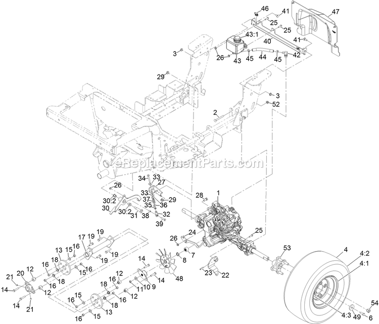 Ground Drive Assembly Diagram and Parts List for SSS270CSB00000 (402082300-404314158)(2018) Exmark Sprayer