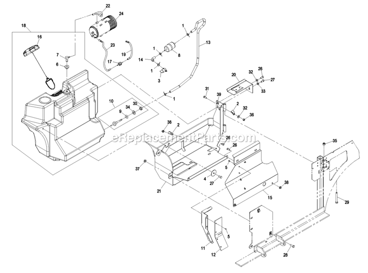 Fuel Group (2) Diagram and Parts List for NAV27KCCA (850000-919999)(2010) Exmark Lawn Mower