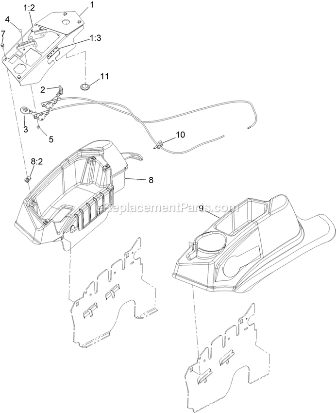 Controls Assembly Diagram and Parts List for LZE27KC604 (920000-999999)(2011) Exmark Lawn Mower