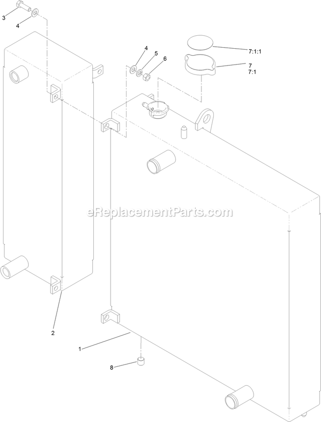 Cooling Assembly (2) Diagram and Parts List for LZS80TDYM724W0 (408644346-411294211)(2021) Exmark Lawn Mower
