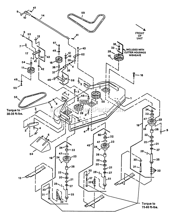 Mower Deck (2) Diagram and Parts List for M5214KA (130000-149999)(1997) Exmark Lawn Mower